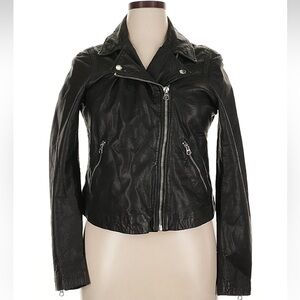 Madewell Black Leather Moto Jacket Size XL